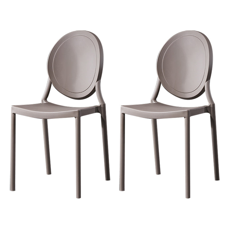 Chaise d'appoint scandinave à dossier ouvert, chaise de salle à manger empilable en plastique