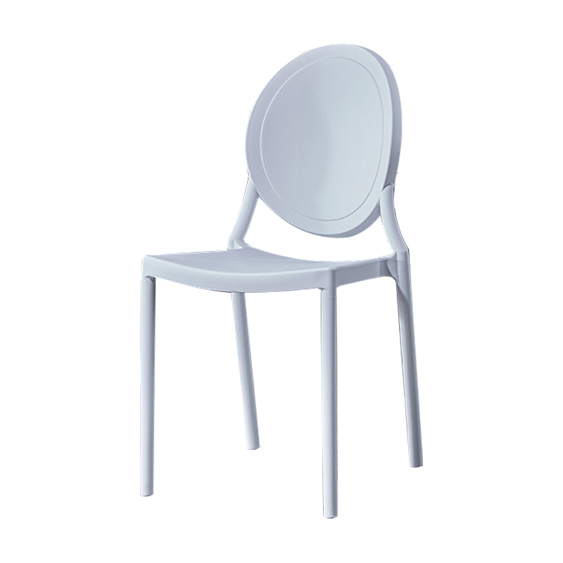 Chaise d'appoint scandinave à dossier ouvert, chaise de salle à manger empilable en plastique