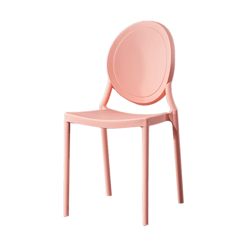 Chaise d'appoint scandinave à dossier ouvert, chaise de salle à manger empilable en plastique