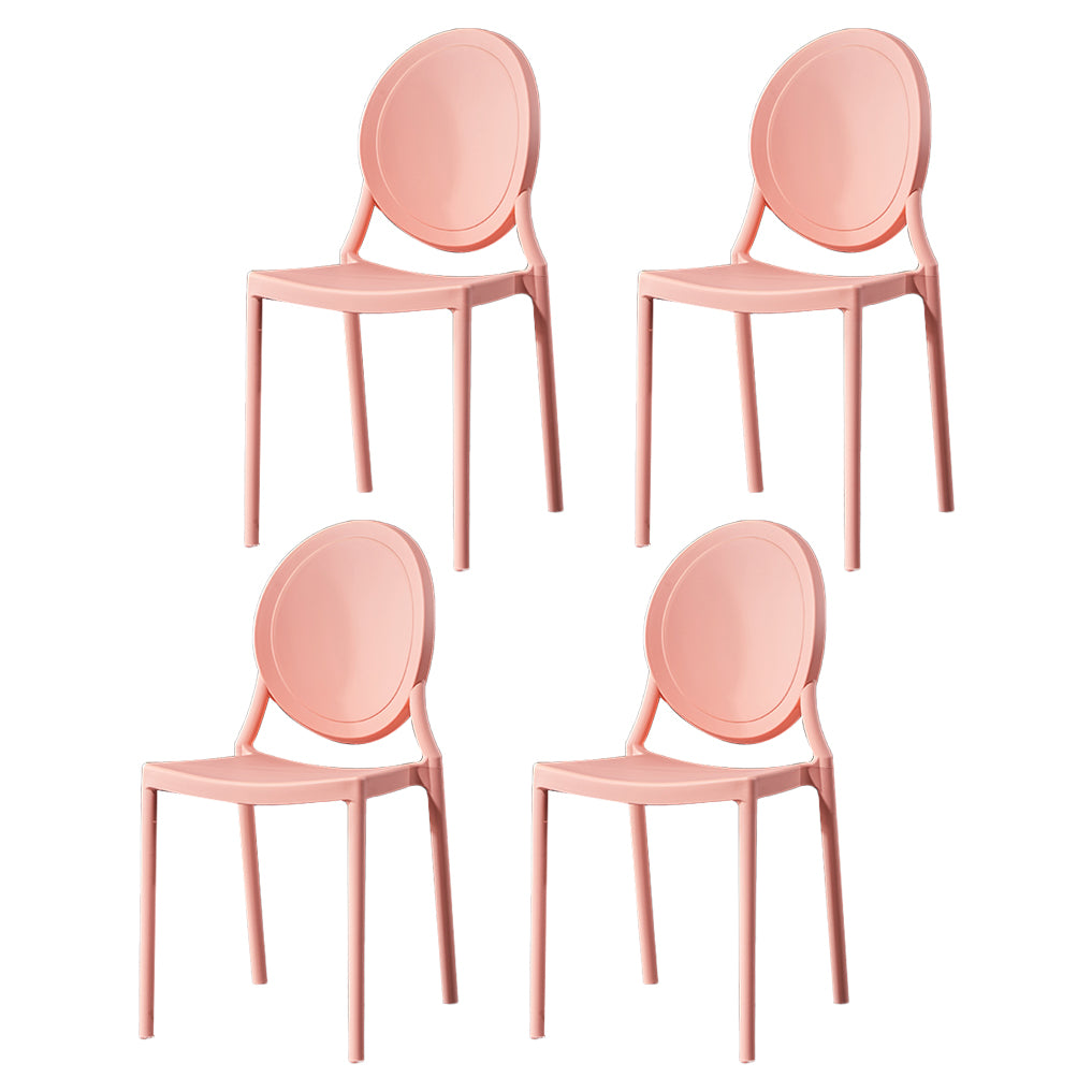 Chaise d'appoint scandinave à dossier ouvert, chaise de salle à manger empilable en plastique