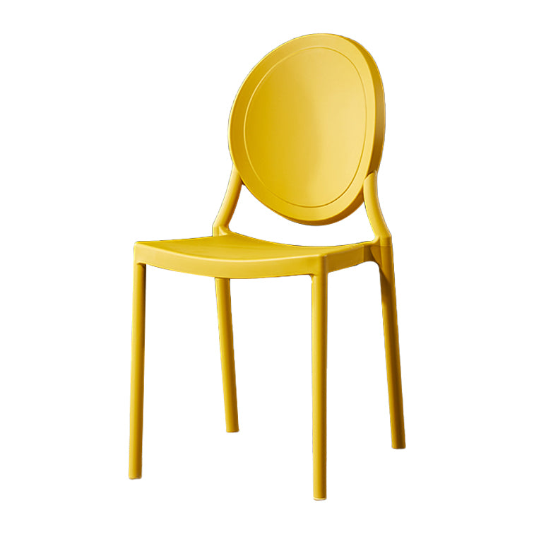 Chaise d'appoint scandinave à dossier ouvert, chaise de salle à manger empilable en plastique