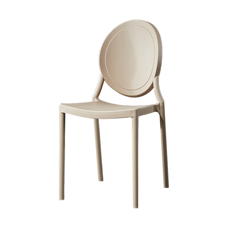 Chaise d'appoint scandinave à dossier ouvert, chaise de salle à manger empilable en plastique
