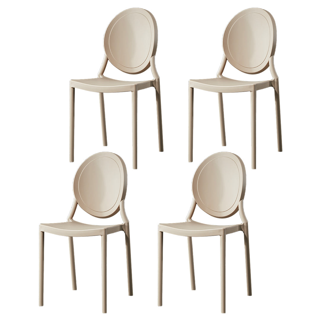 Chaise d'appoint scandinave à dossier ouvert, chaise de salle à manger empilable en plastique