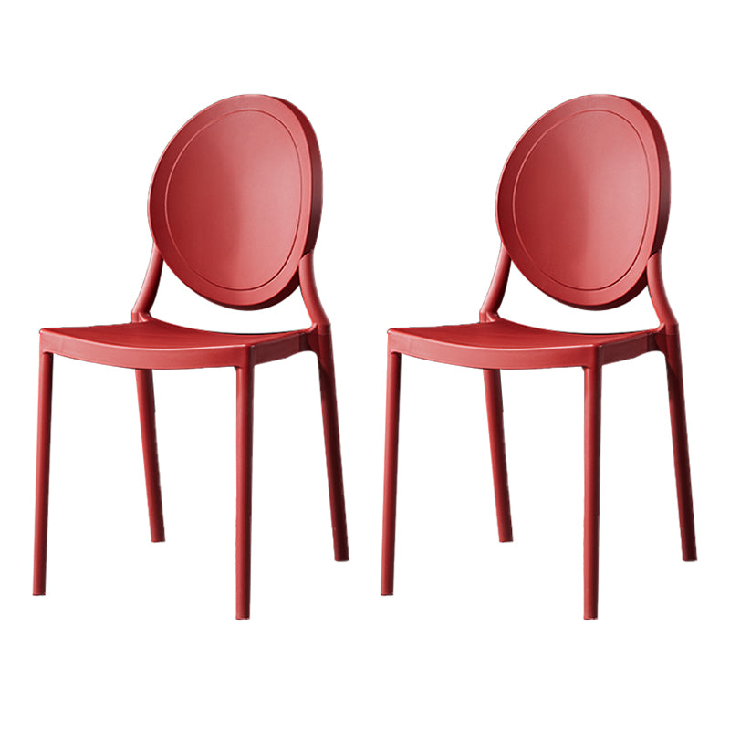 Chaise d'appoint scandinave à dossier ouvert, chaise de salle à manger empilable en plastique