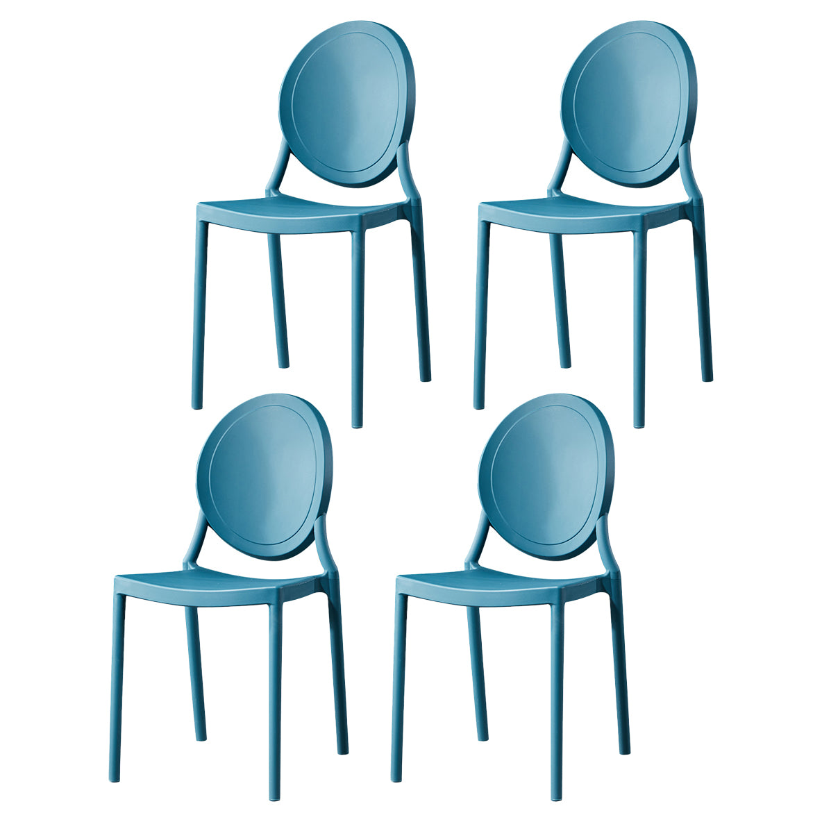 Chaise d'appoint scandinave à dossier ouvert, chaise de salle à manger empilable en plastique