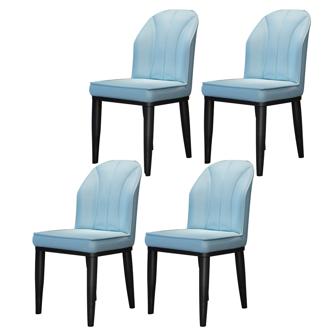 La salle à manger contemporaine en métal préside les chaises latérales à oreilles de finition métallique