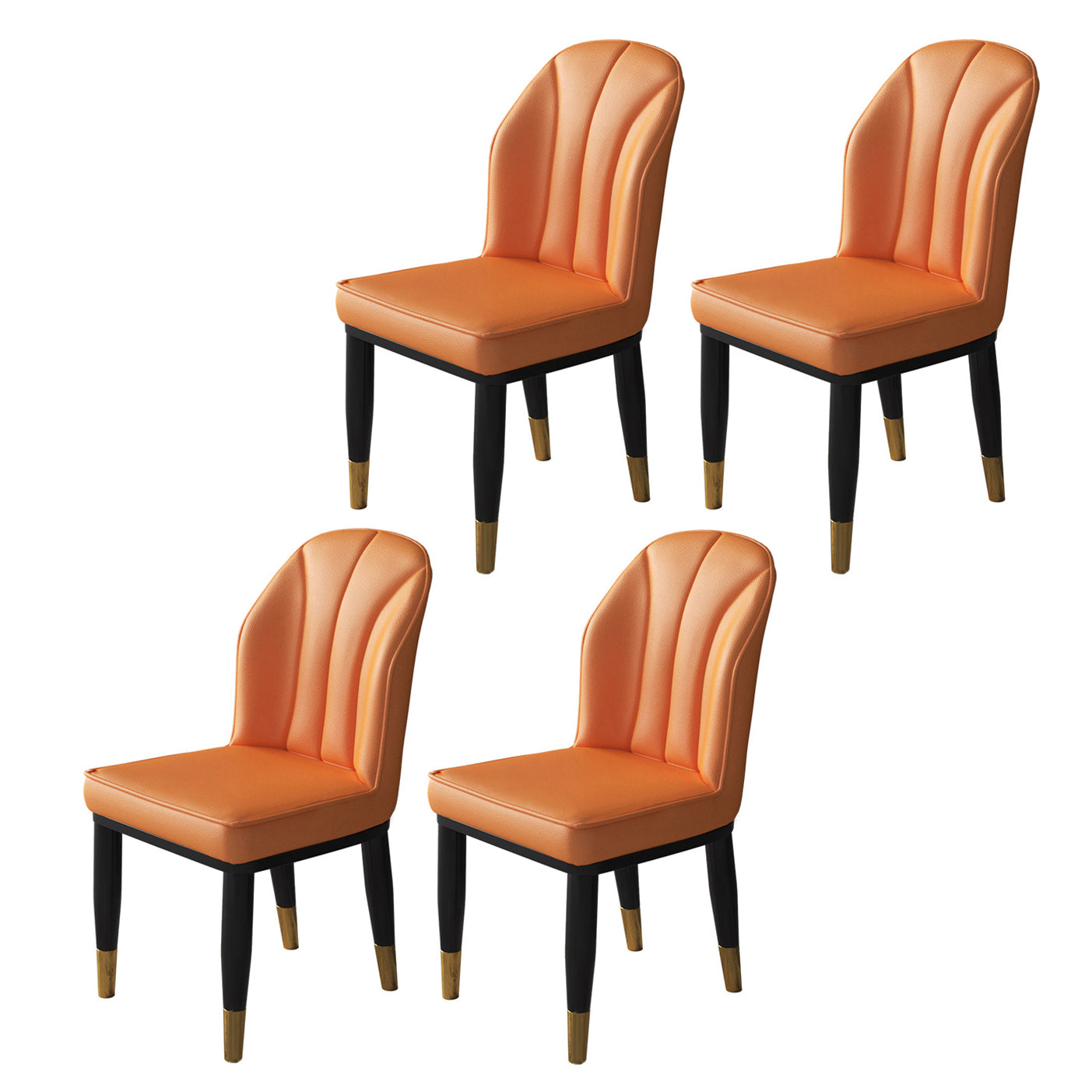 La salle à manger contemporaine en métal préside les chaises latérales à oreilles de finition métallique