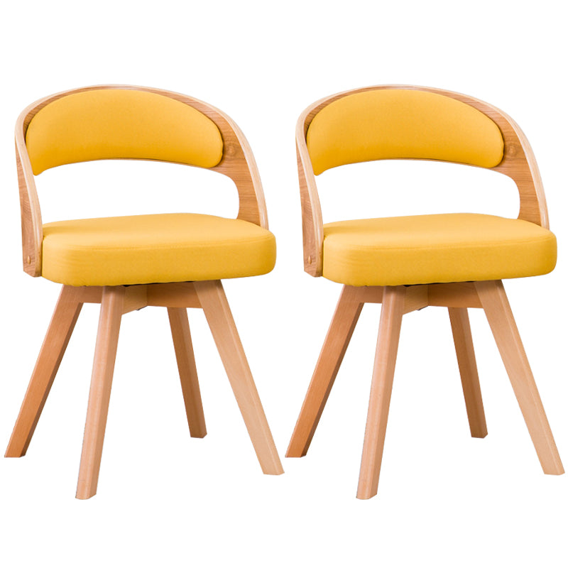 Chaise de salle à manger de style contemporain, chaise latérale à dossier ouvert en bois massif de 17 pouces de large pour la maison