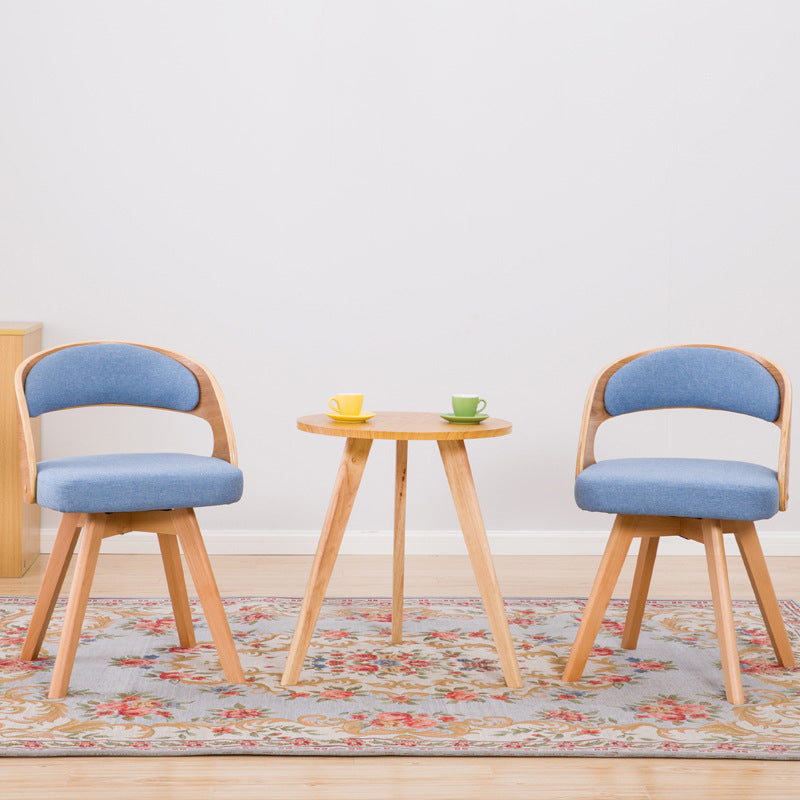Chaise de salle à manger de style contemporain, chaise latérale à dossier ouvert en bois massif de 17 pouces de large pour la maison