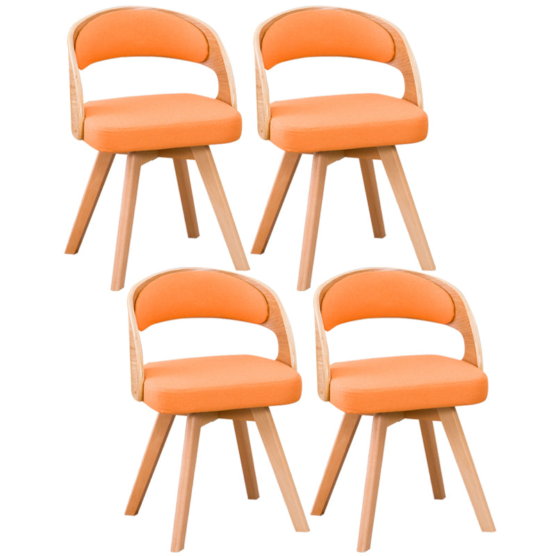 Chaise de salle à manger de style contemporain, chaise latérale à dossier ouvert en bois massif de 17 pouces de large pour la maison