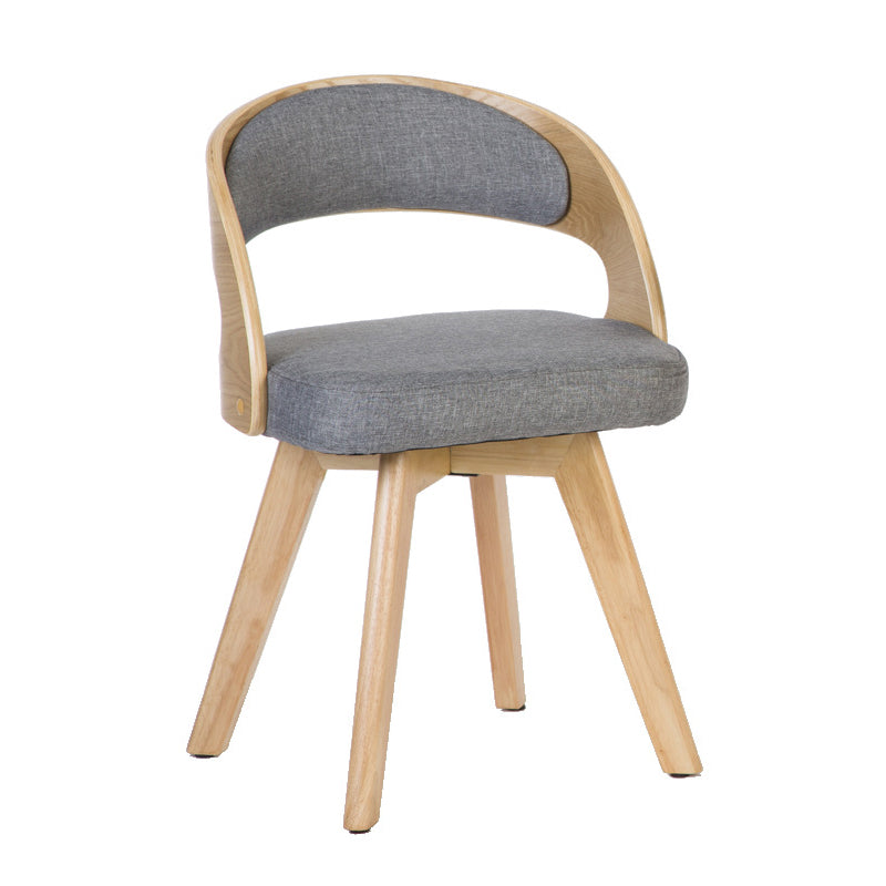 Chaise de salle à manger de style contemporain, chaise latérale à dossier ouvert en bois massif de 17 pouces de large pour la maison
