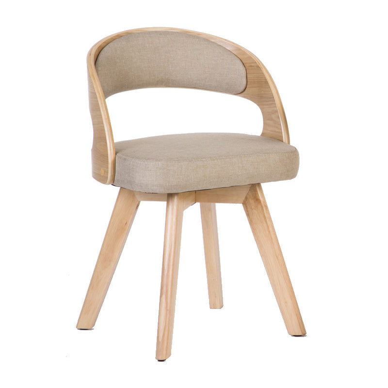 Chaise de salle à manger de style contemporain, chaise latérale à dossier ouvert en bois massif de 17 pouces de large pour la maison