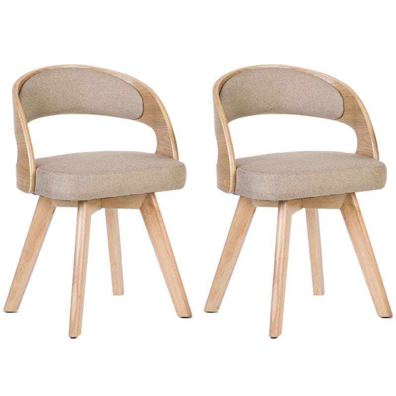 Chaise de salle à manger de style contemporain, chaise latérale à dossier ouvert en bois massif de 17 pouces de large pour la maison