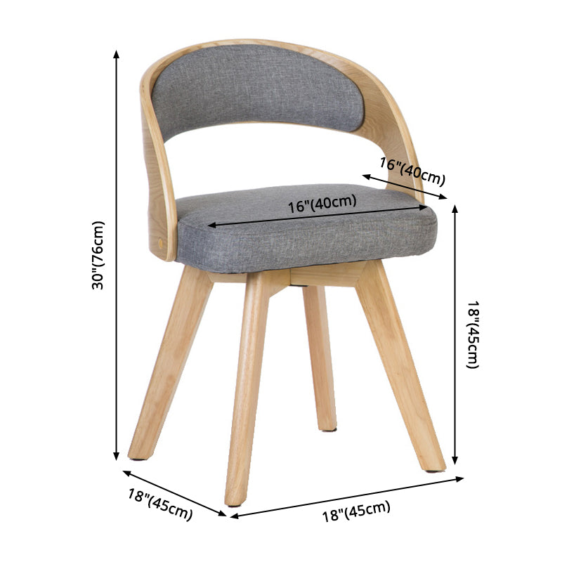 Chaise de salle à manger de style contemporain, chaise latérale à dossier ouvert en bois massif de 17 pouces de large pour la maison