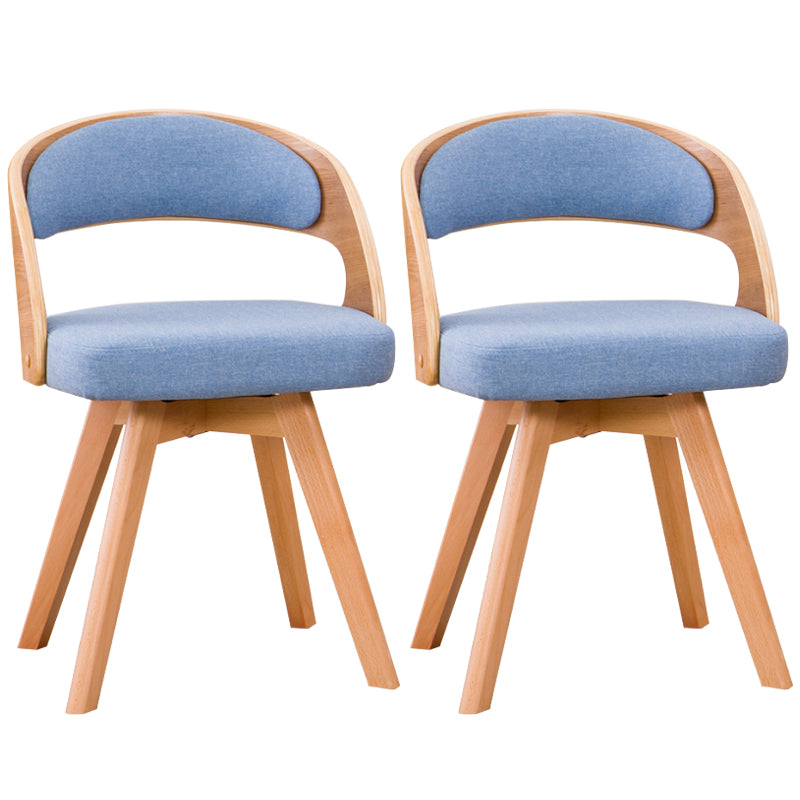Chaise de salle à manger de style contemporain, chaise latérale à dossier ouvert en bois massif de 17 pouces de large pour la maison