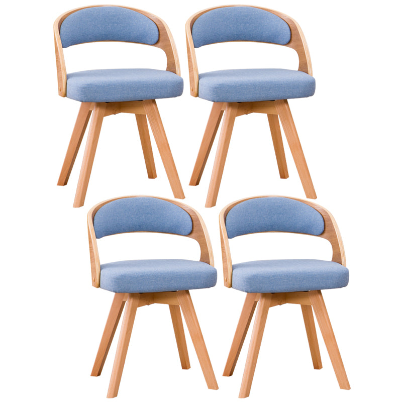Chaise de salle à manger de style contemporain, chaise latérale à dossier ouvert en bois massif de 17 pouces de large pour la maison