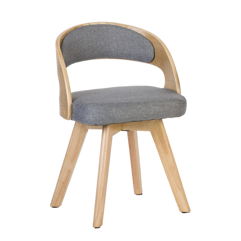 Chaise de salle à manger de style contemporain, chaise latérale à dossier ouvert en bois massif de 17 pouces de large pour la maison