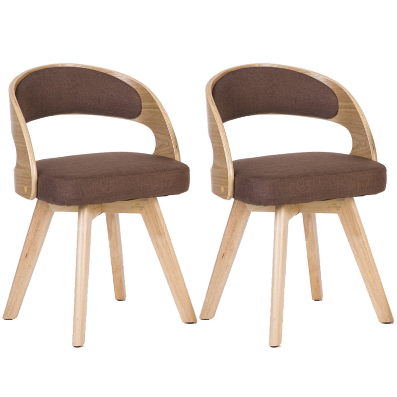 Chaise de salle à manger de style contemporain, chaise latérale à dossier ouvert en bois massif de 17 pouces de large pour la maison