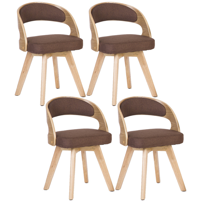 Chaise de salle à manger de style contemporain, chaise latérale à dossier ouvert en bois massif de 17 pouces de large pour la maison