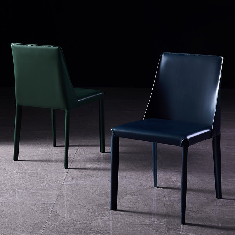 Chaises de salle à manger sans bras moderne chaise en cuir multicolore
