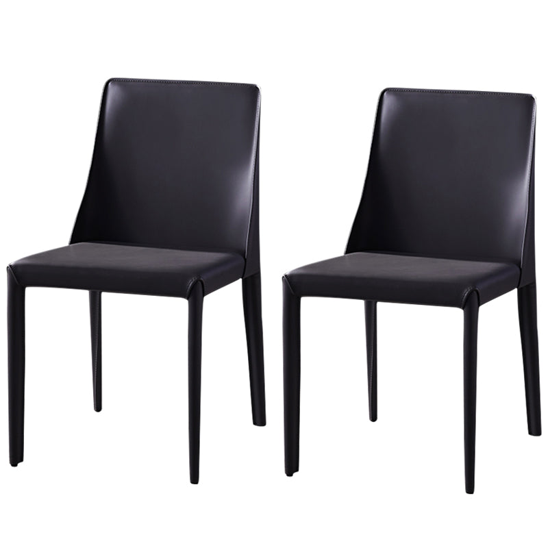 Chaises de salle à manger sans bras moderne chaise en cuir multicolore