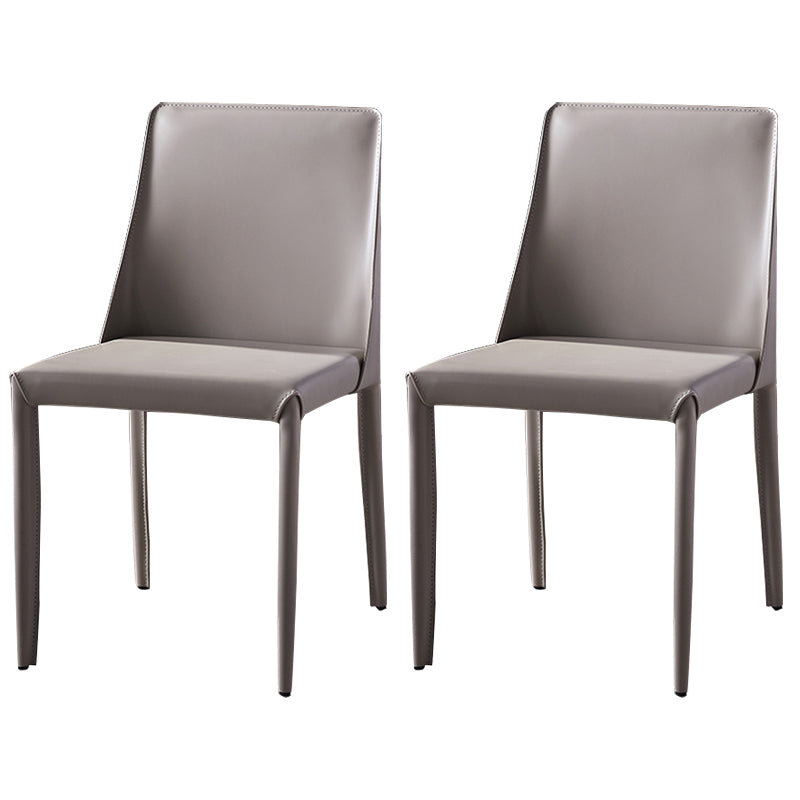 Chaises de salle à manger sans bras moderne chaise en cuir multicolore