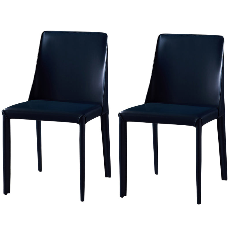 Chaises de salle à manger sans bras moderne chaise en cuir multicolore