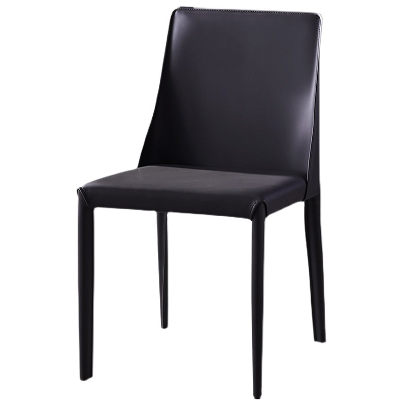 Chaises de salle à manger sans bras moderne chaise en cuir multicolore