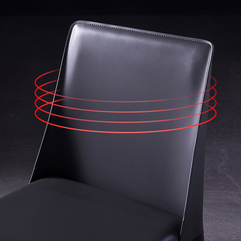 Chaises de salle à manger sans bras moderne chaise en cuir multicolore
