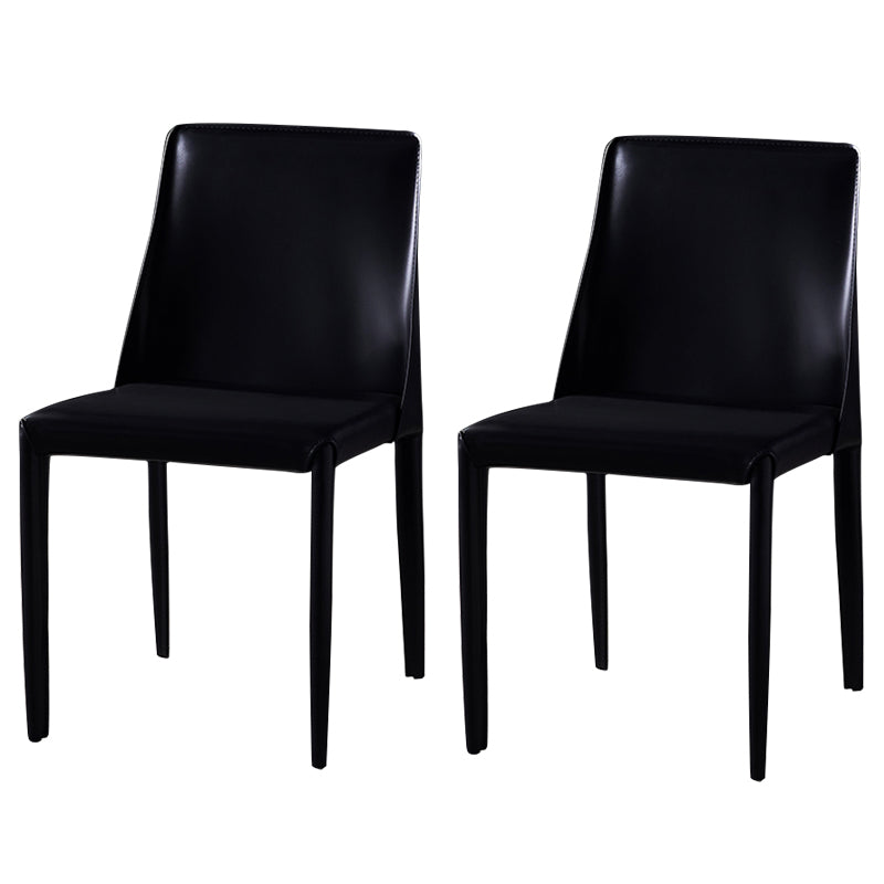 Chaises de salle à manger sans bras moderne chaise en cuir multicolore