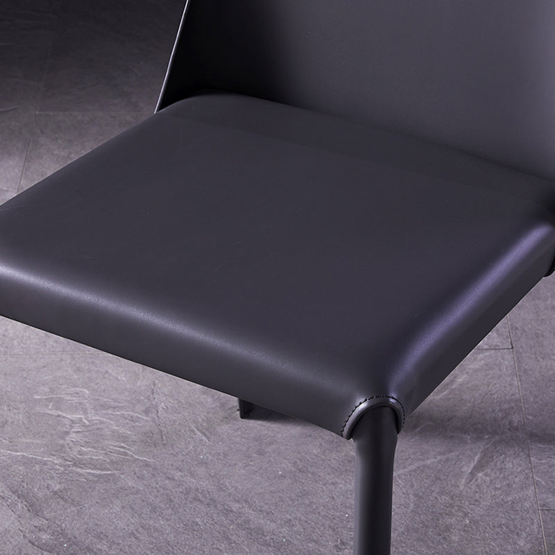 Chaises de salle à manger sans bras moderne chaise en cuir multicolore