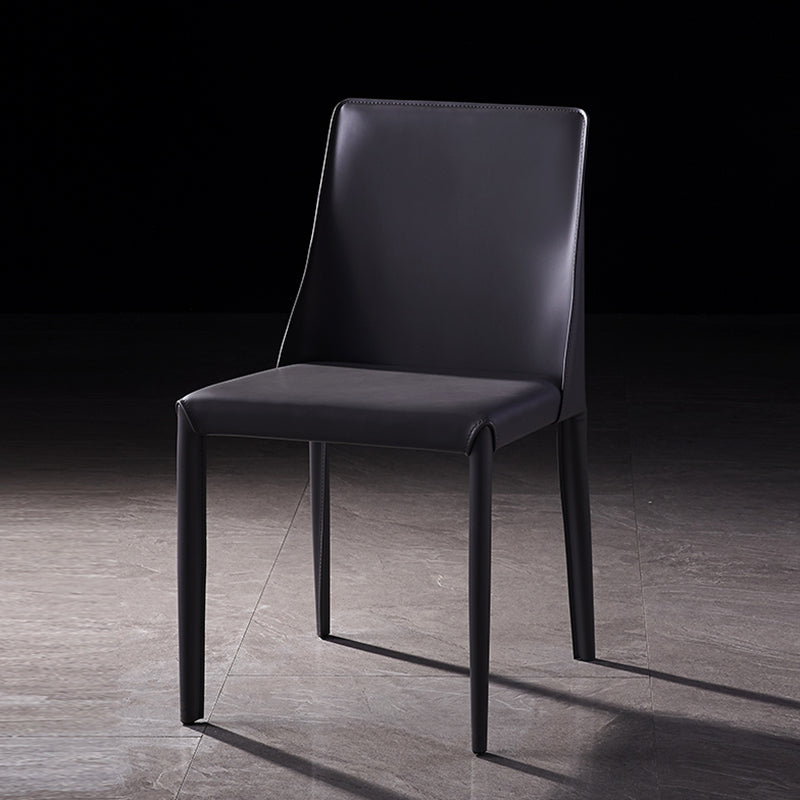 Chaises de salle à manger sans bras moderne chaise en cuir multicolore