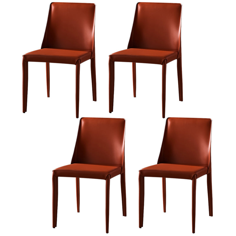Chaises de salle à manger sans bras moderne chaise en cuir multicolore