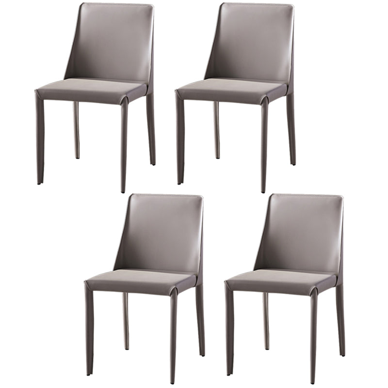 Chaises de salle à manger sans bras moderne chaise en cuir multicolore