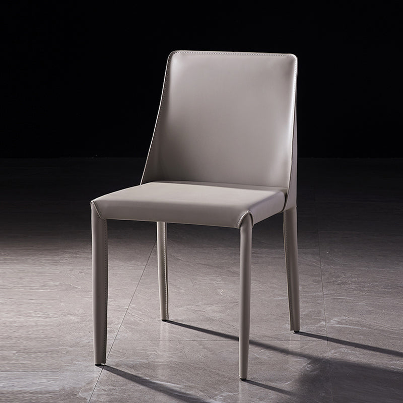Chaises de salle à manger sans bras moderne chaise en cuir multicolore