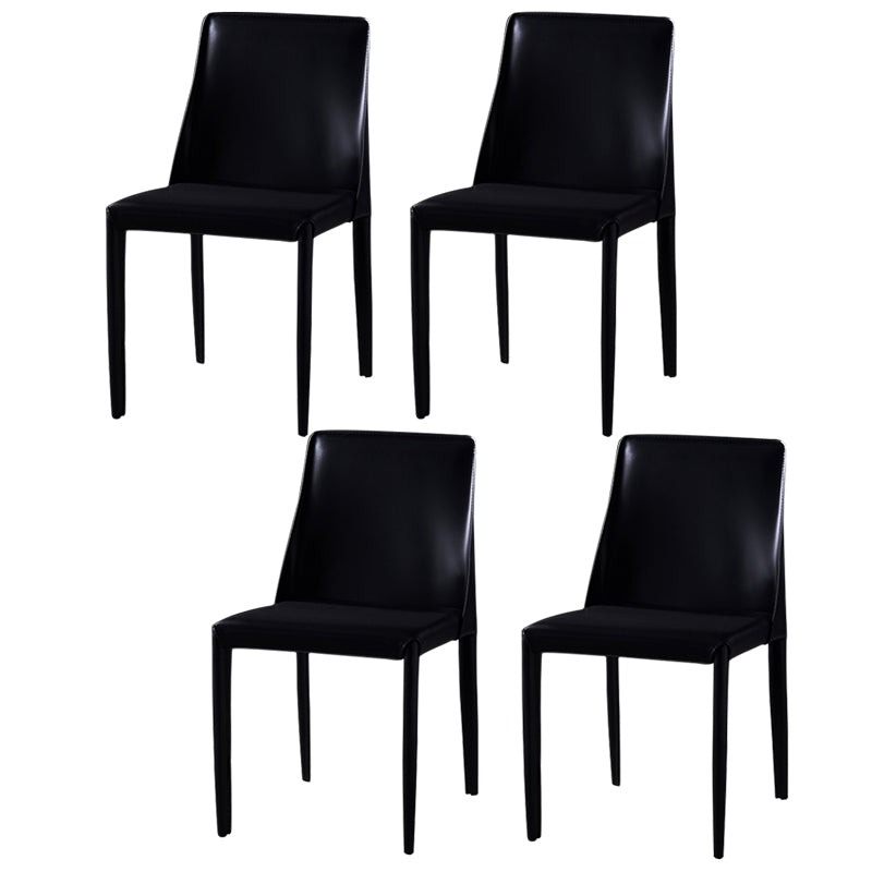 Chaises de salle à manger sans bras moderne chaise en cuir multicolore