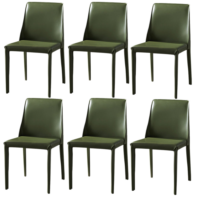 Chaises de salle à manger sans bras moderne chaise en cuir multicolore