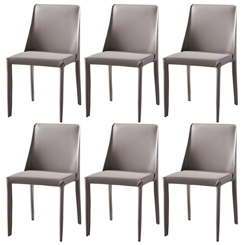 Chaises de salle à manger sans bras moderne chaise en cuir multicolore