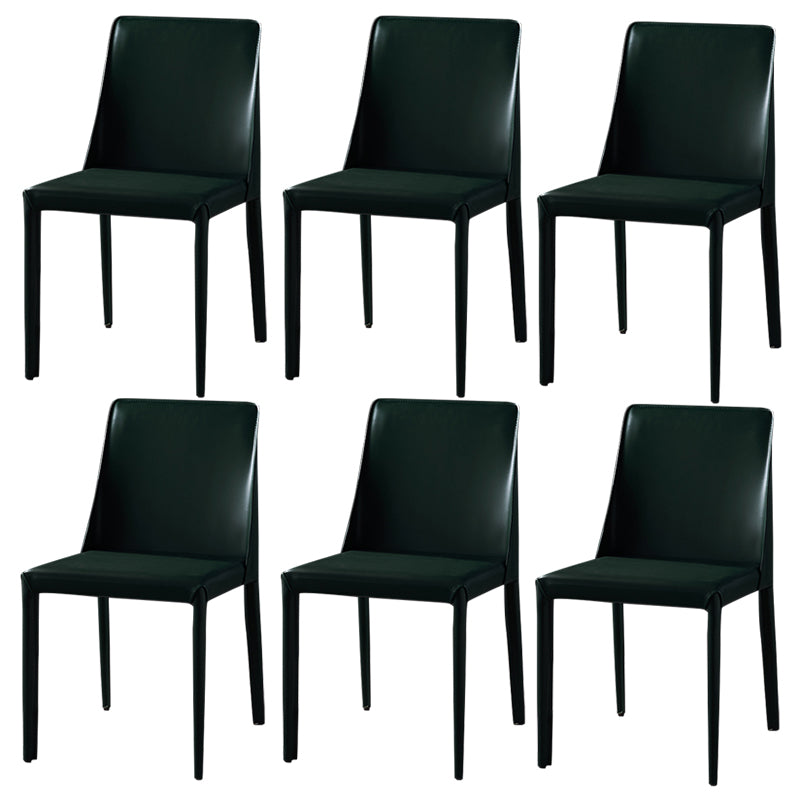 Chaises de salle à manger sans bras moderne chaise en cuir multicolore