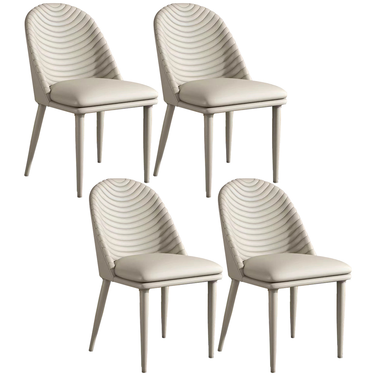 Metal Base Indoor Dining Chair 19'' Wide Parsons Leather Chair for Restaurant