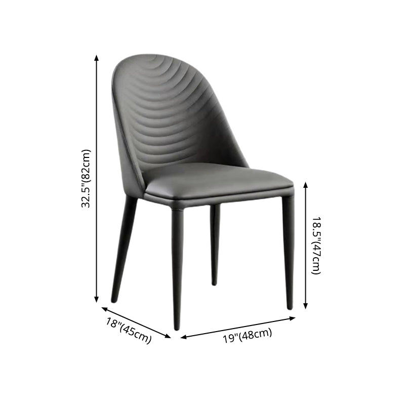 Metal Base Indoor Dining Chair 19'' Wide Parsons Leather Chair for Restaurant