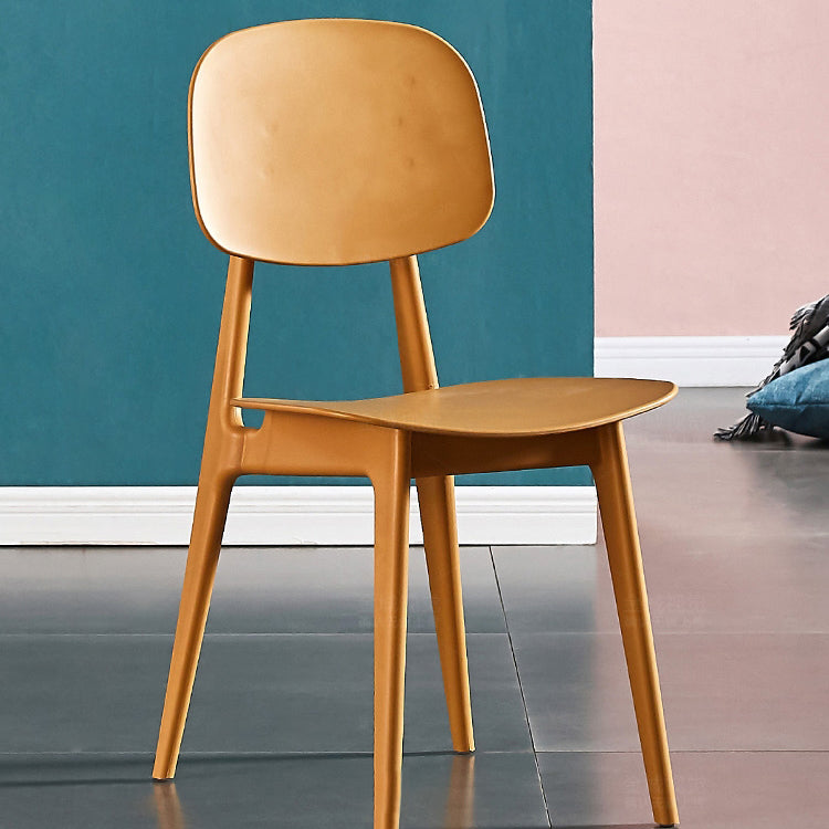 Chaises de salle à manger en plastique, chaise latérale de cuisine moderne de 16 pouces, chaise latérale arrière ouverte de large