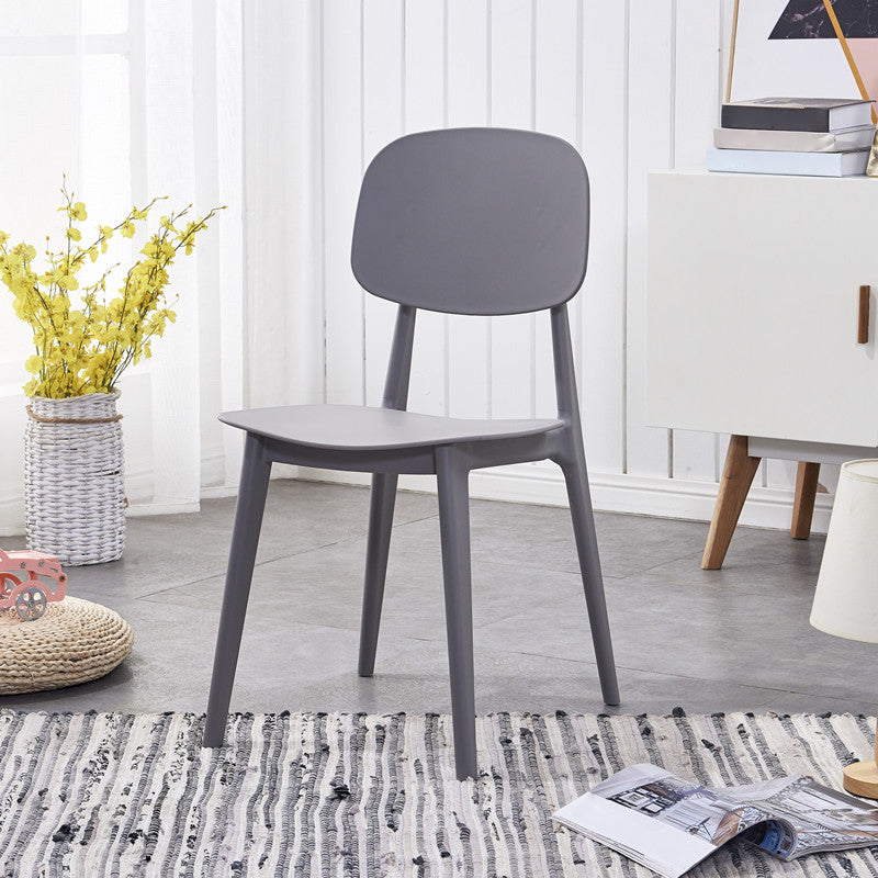 Chaises de salle à manger en plastique, chaise latérale de cuisine moderne de 16 pouces, chaise latérale arrière ouverte de large