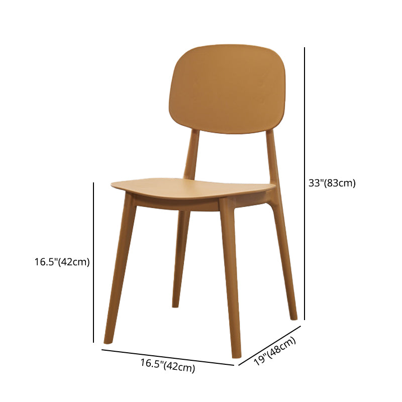 Chaises de salle à manger en plastique, chaise latérale de cuisine moderne de 16 pouces, chaise latérale arrière ouverte de large