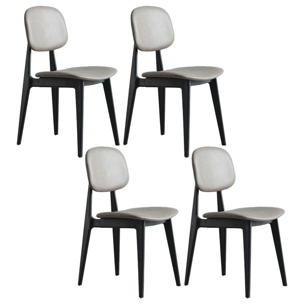 Chaises de salle à manger en plastique, chaise latérale de cuisine moderne de 16 pouces, chaise latérale arrière ouverte de large