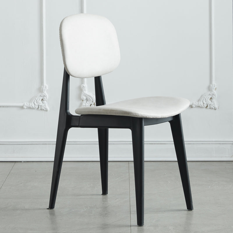 Chaises de salle à manger en plastique, chaise latérale de cuisine moderne de 16 pouces, chaise latérale arrière ouverte de large
