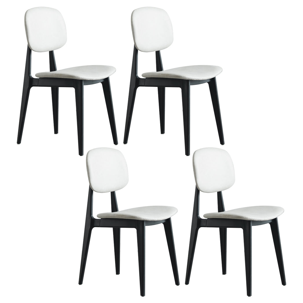 Chaises de salle à manger en plastique, chaise latérale de cuisine moderne de 16 pouces, chaise latérale arrière ouverte de large