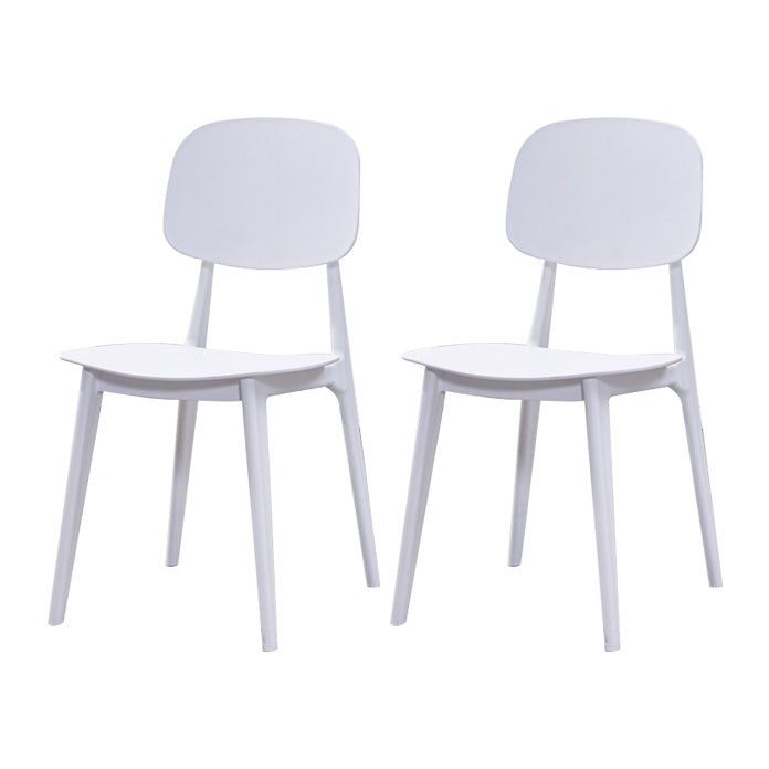 Chaises de salle à manger en plastique, chaise latérale de cuisine moderne de 16 pouces, chaise latérale arrière ouverte de large