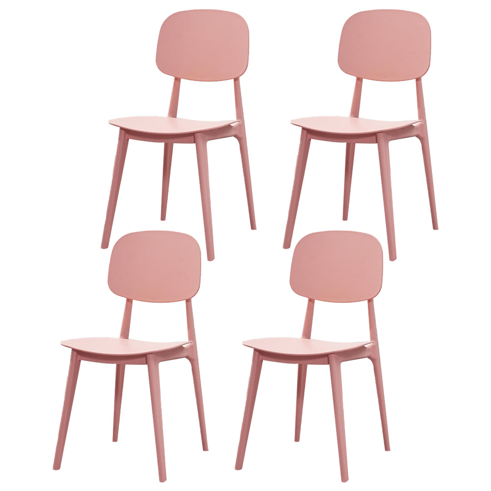 Chaises de salle à manger en plastique, chaise latérale de cuisine moderne de 16 pouces, chaise latérale arrière ouverte de large