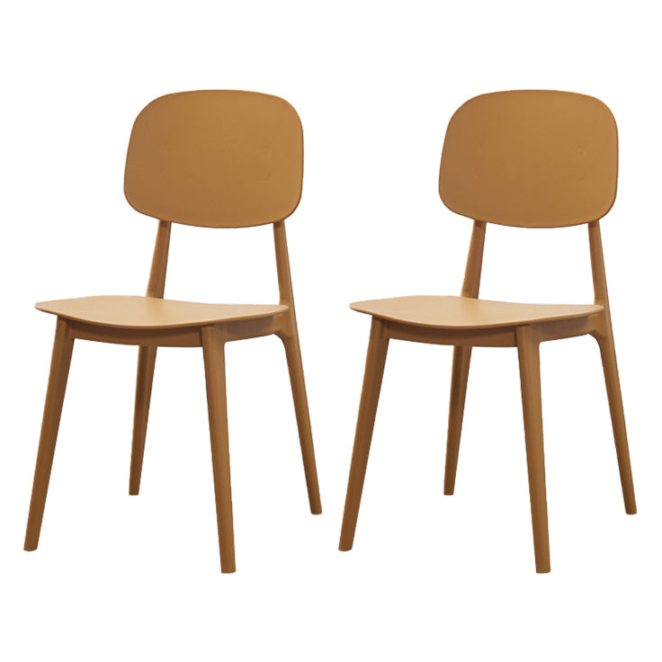 Chaises de salle à manger en plastique, chaise latérale de cuisine moderne de 16 pouces, chaise latérale arrière ouverte de large